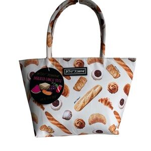 Betsey Johnson Pastries Food Drink Cooler White & Brown Tote Bag
